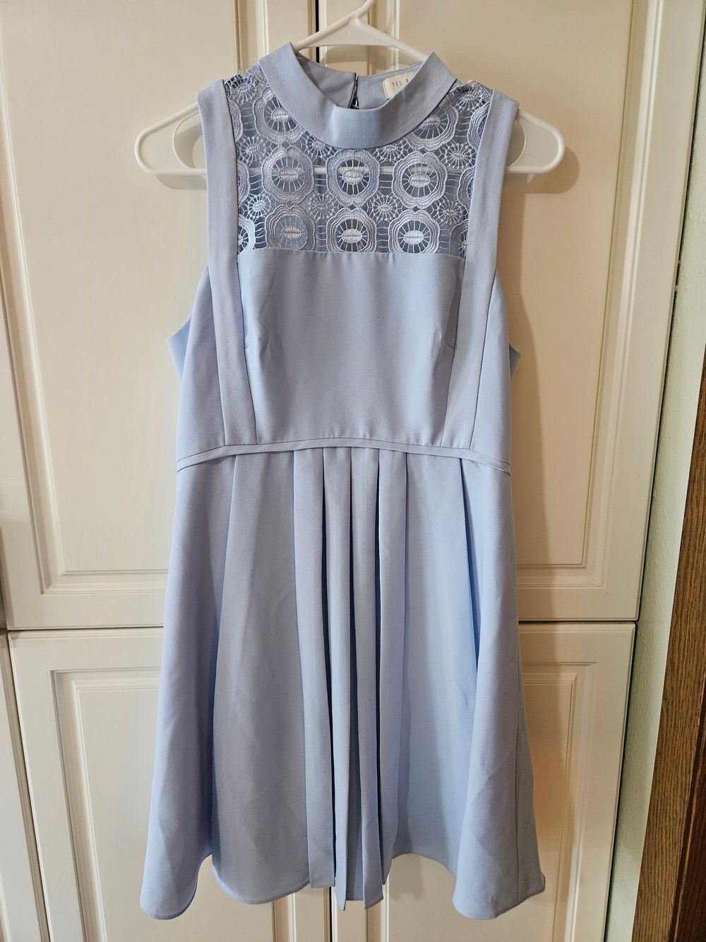 Ted Baker London Abequa Blue Lace Sleveless A-line Formal Skater Dress Feminine